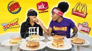 GUESSING FAST FOOD BURGERS BLINDFOLDED [upl. by Wilonah581]