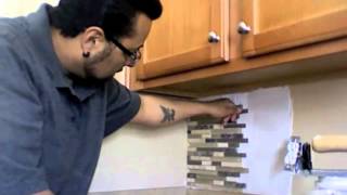 How to install a backsplash  Backsplashes Unlimited  pt 1 [upl. by Adlev]