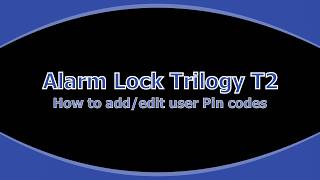 Addingchanging a User Pin in a Trilogy T2 lock [upl. by Mailliwnhoj]