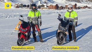 TCS comparativo pneumatici invernali e estivi per gli scooter [upl. by Yeldnarb131]