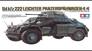 SdKfz 222 Leichter Panzerspähwagen 4X4 135 Scale Tamiya 35051 [upl. by Tingey]