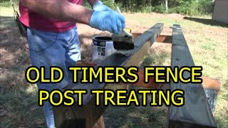 Treating Wood Fence Posts  The old Timers Way [upl. by Galven]