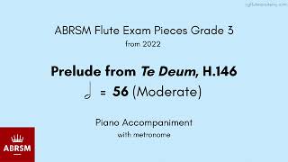 ABRSM Flute Grade 3 from 2022 Prelude 56 Moderate Piano Accompaniment with metronome [upl. by Annairb]