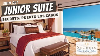 Junior Suite Swim Out Ocean Front  Secrets Puerto Los Cabos  Walkthrough Room Tour amp Review 4K [upl. by Sedinoel892]