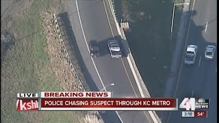 Police chase suspect through Kansas City metro [upl. by Coltson]