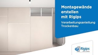 ErstellungAufbau von Montagewänden Trennwand  Rigips Verarbeitungsanleitung Trockenbau [upl. by Rosio]